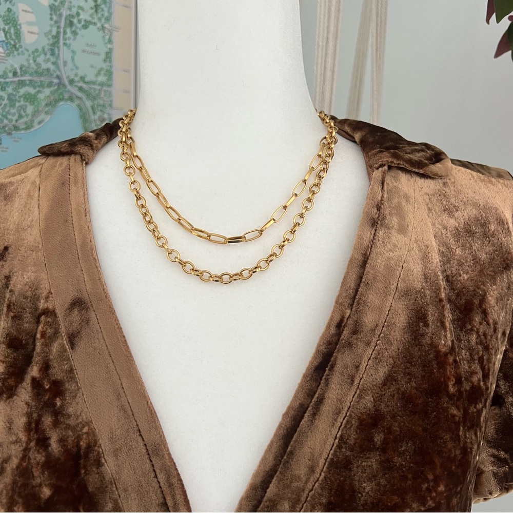 Gold Chain Necklace Set